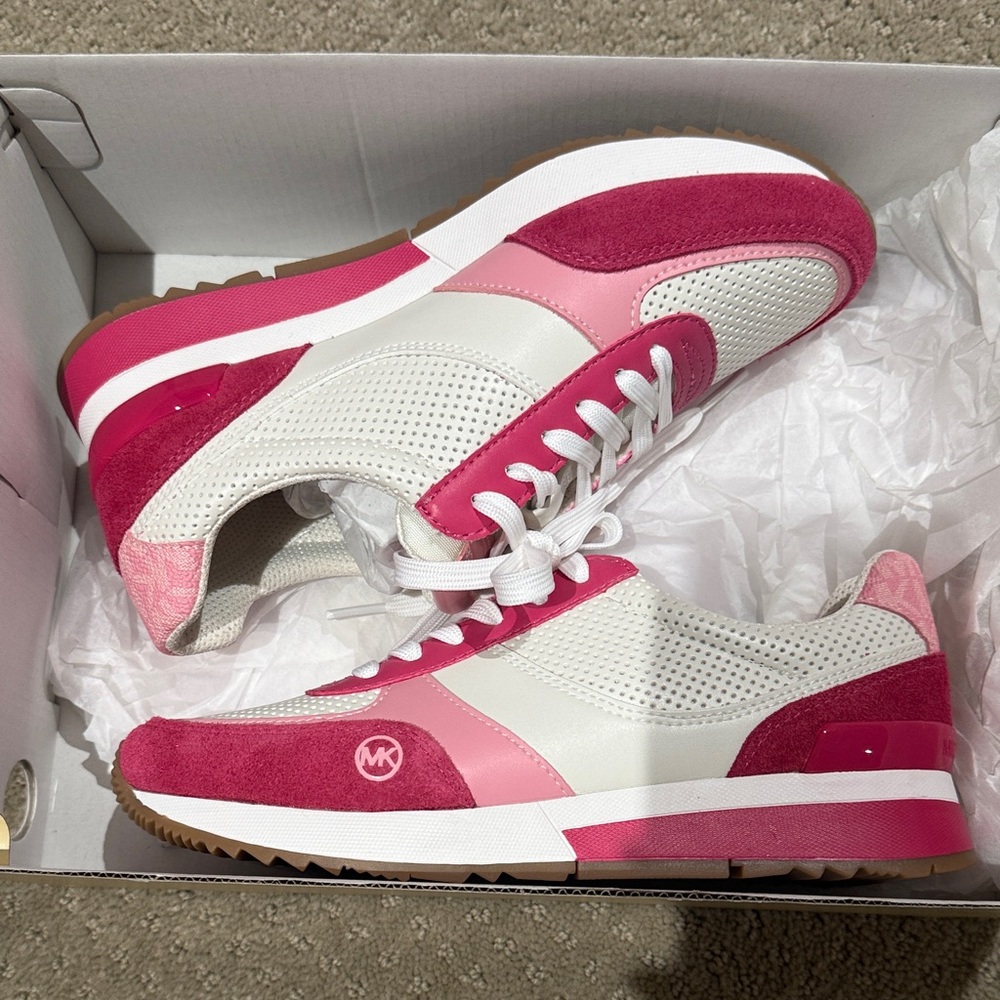 Michael Kors Women's Fuchsia and White Sneakers
